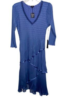 Komarov Dress Medium Charmeuse Satin Wedding Mother Of Bride Fairy Beaded Tiered